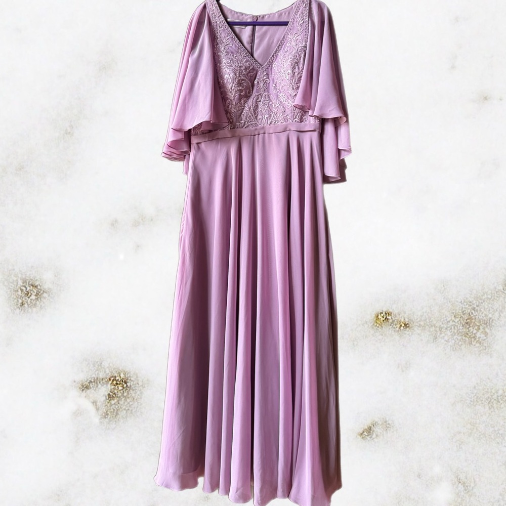 JJ’s House Mother of the Bride Lavender Gown with Lace and Sequin Details